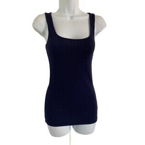 Y2K Gap Women's XS Navy Blue Stretch Ribbed Tank Top Stretch Elana NWT